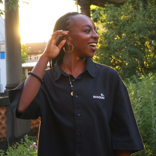 El Shaddai Linen Shirt black